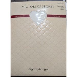 Vintage S Victoria's Secret Lingerie For Legs pure white Pantyhose Control Top